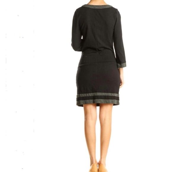 Boden Black & Gray Contrast Trim Sheath Dress with Pockets 6 Small - Picture 3 of 10